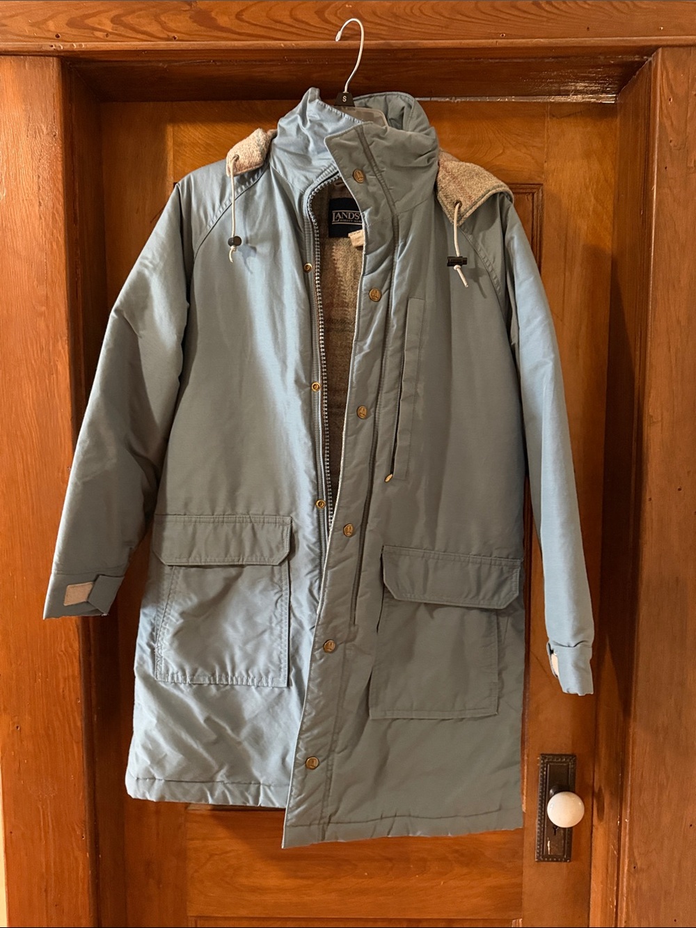 Lands' End Light Blue Parka Coat